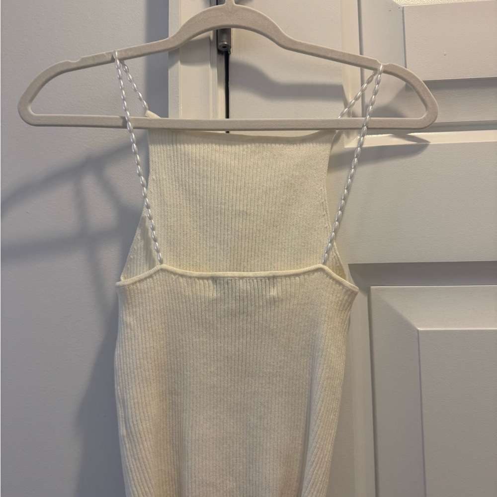 Musier Paris Cream Ribbed Knit Top - Picture 3 of 5